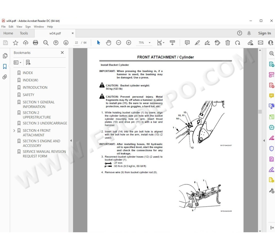 Hitachi Excavator Zaxis ZX75US-A ZX75UR service manual